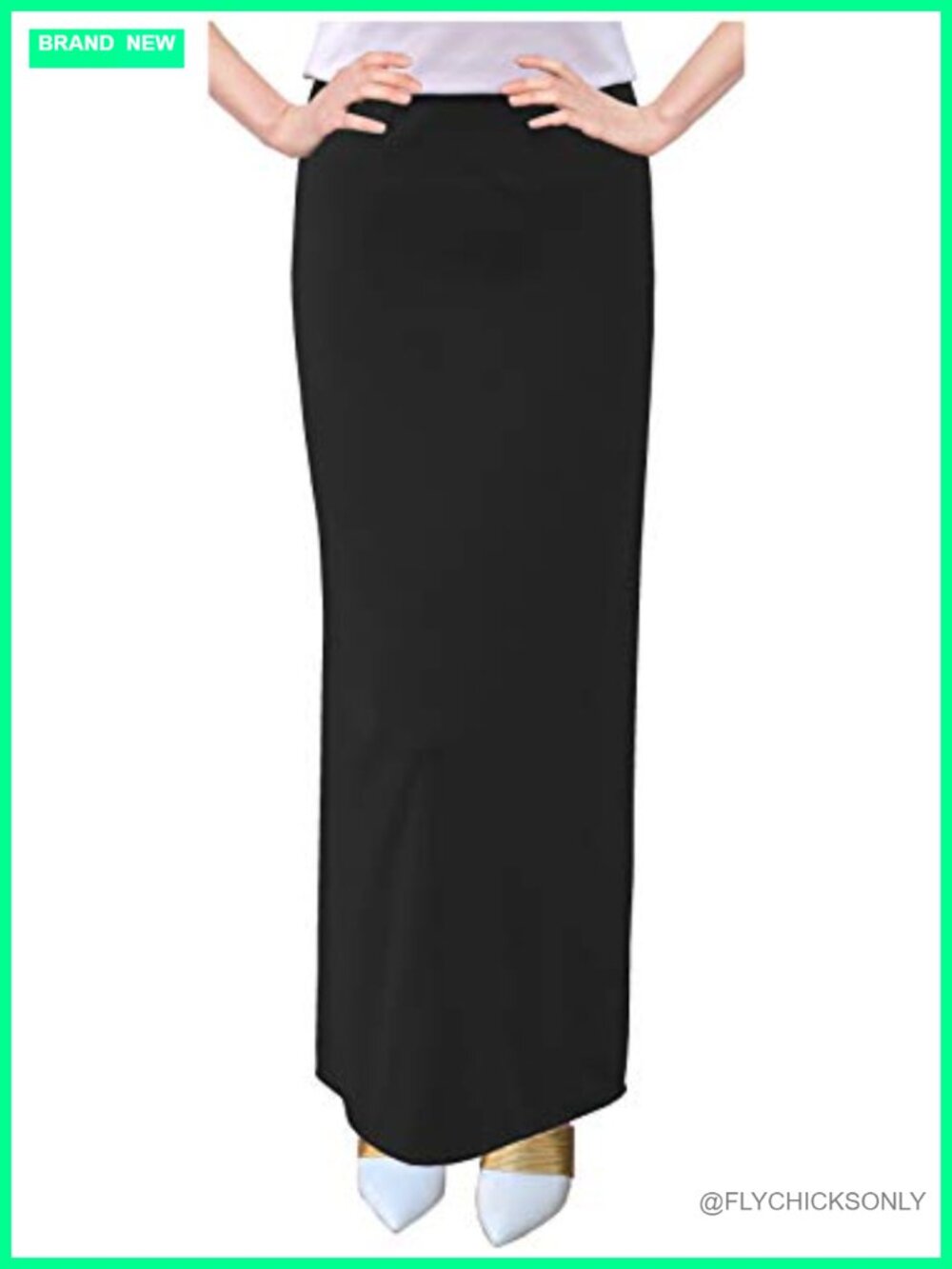 Women's Basic Modest 37" Below Knee Ankle Length Maxi Straight Skirt